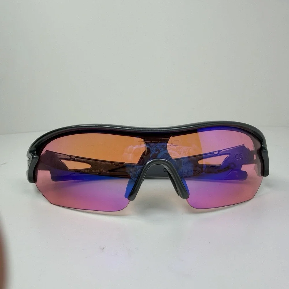 Torege TR002 Clock Stoppers Cycling Sunglasses Black Pink Orange Mirror Lens Pro